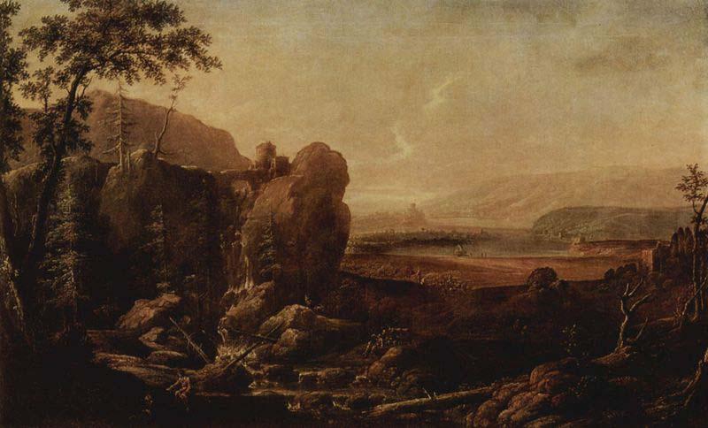 unknow artist Landschaft mit Wasserfall